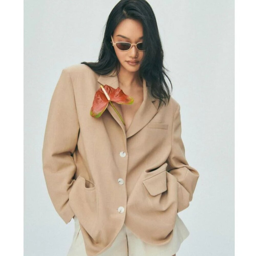 Maeve Beige Blazer Jacket